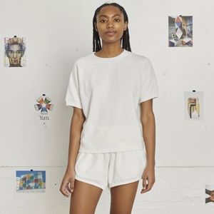 NWOT Entireworld Short Sleeve Sweatshirt in Light Blue